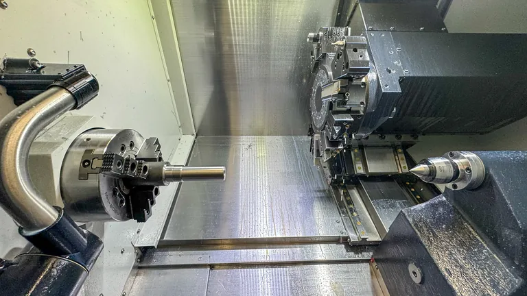 Example of repeat production: machined components staged for delivery.