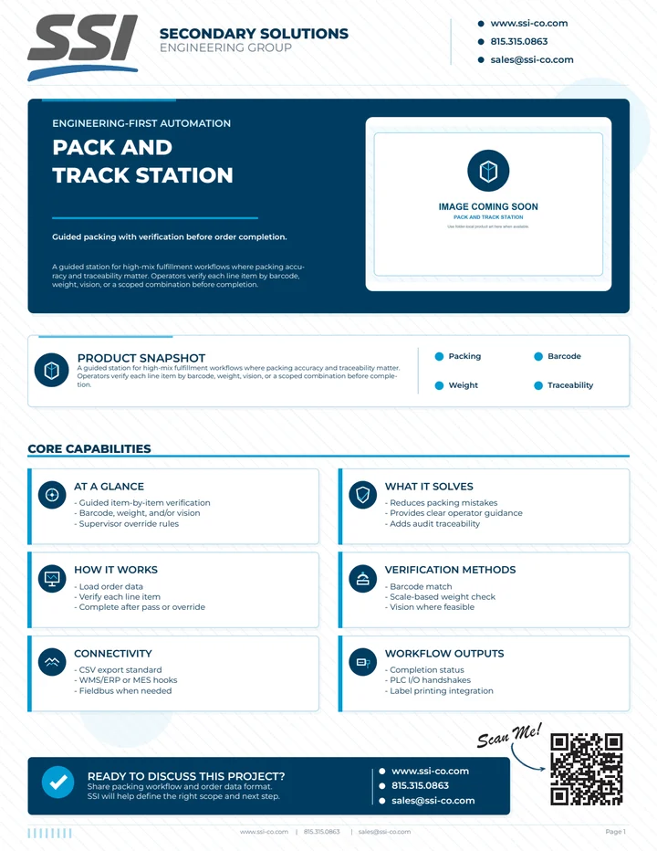 Preview of the Pack and Track Station flyer