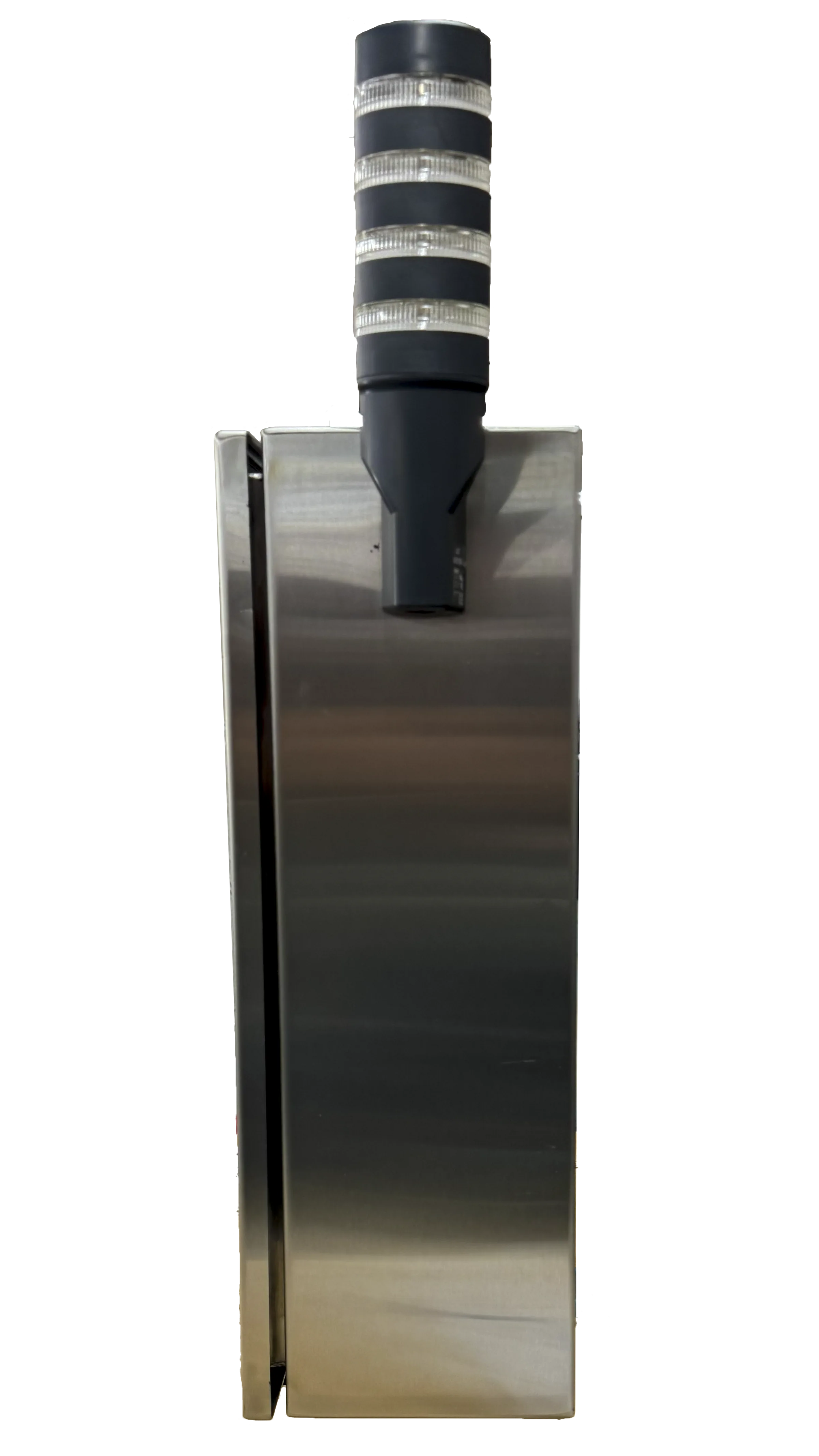 Side-profile view of SSI Easy Reader Control Console with stack light