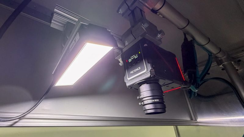 Inspection camera and lighting example for a production checkpoint.